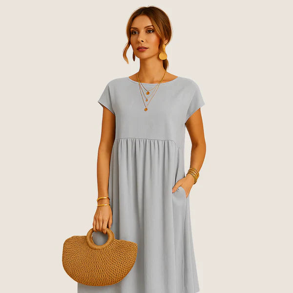 Oxel Wear Alice Short Linen Dress – Casual Elegance for Every Day
