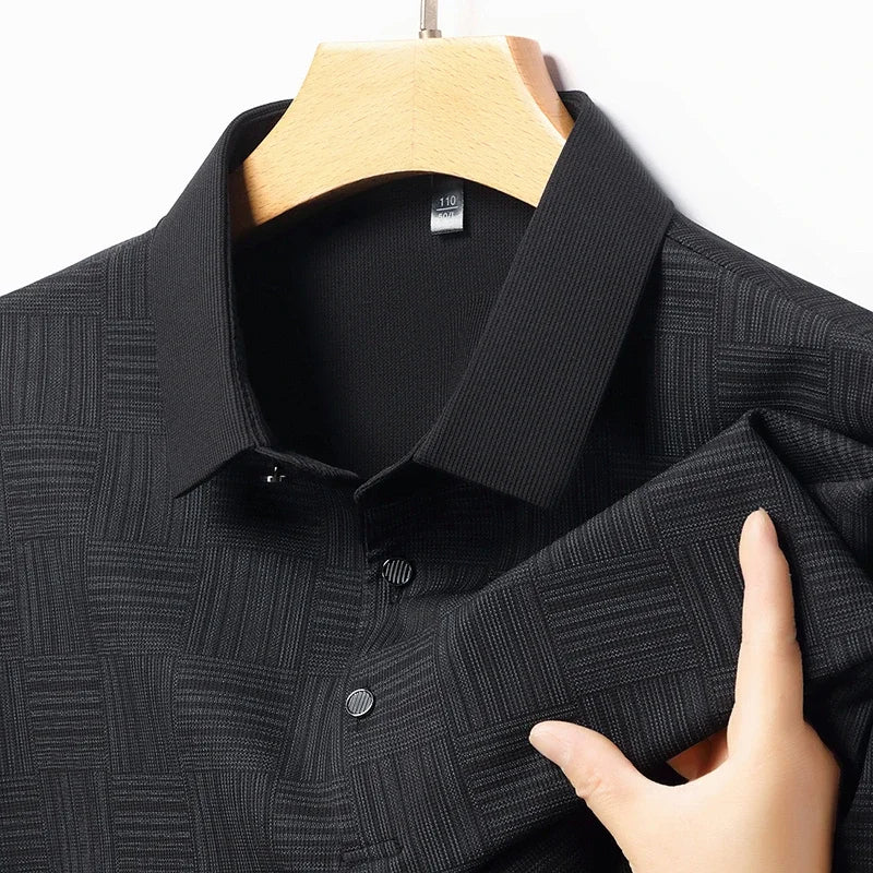 Oxel Wear – Men’s Shirt with Geometric Print in Textured Fabric