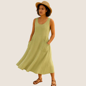 Oxel Wear Isadora Midi Dress – Casual Elegance with Pockets
