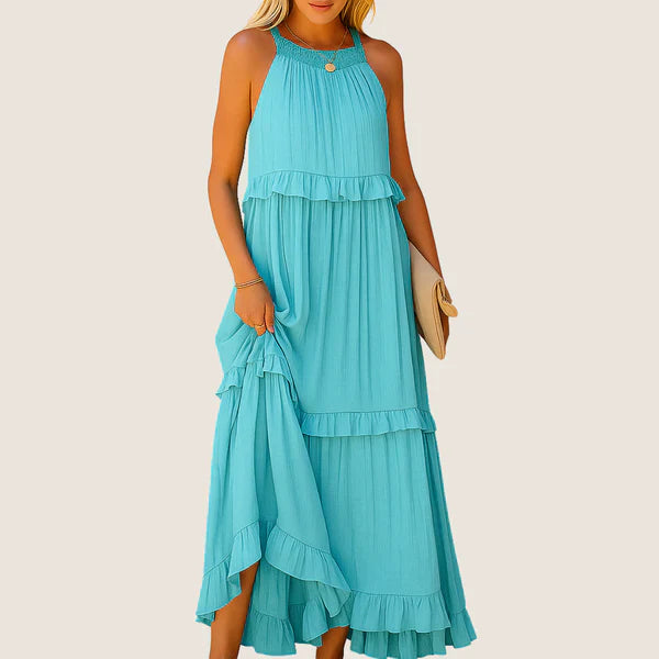 Oxel Noor Long Dress – Romantic Elegance with Ruffles