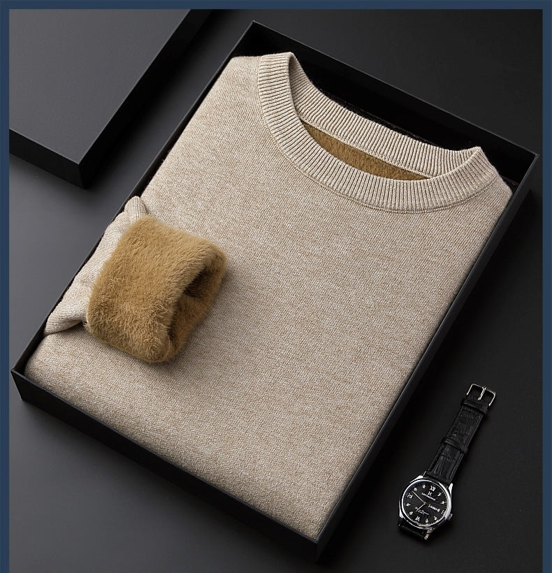 Oxel Wear - Men's Solid Color Thick Cashmere Sweater - High Quality