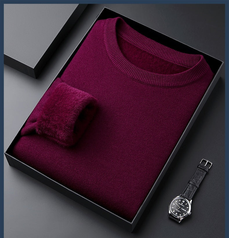 Oxel Wear - Men's Solid Color Thick Cashmere Sweater - High Quality