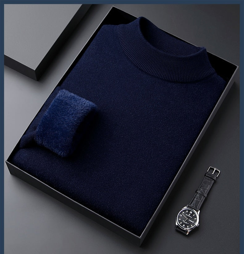 Oxel Wear - Men's Solid Color Thick Cashmere Sweater - High Quality