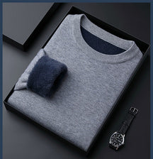 Oxel Wear - Men's Solid Color Thick Cashmere Sweater - High Quality