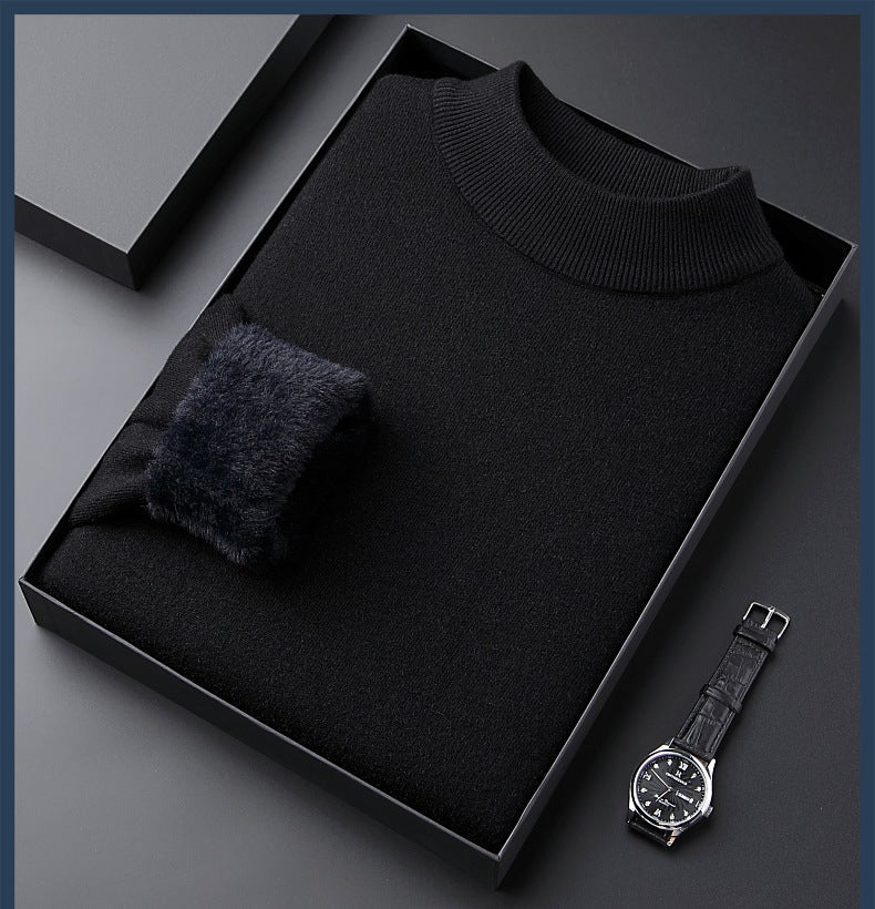 Oxel Wear - Men's Solid Color Thick Cashmere Sweater - High Quality