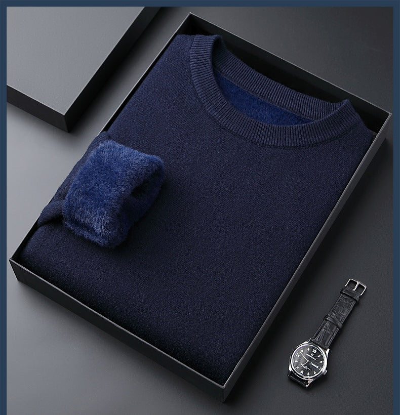 Oxel Wear - Men's Solid Color Thick Cashmere Sweater - High Quality
