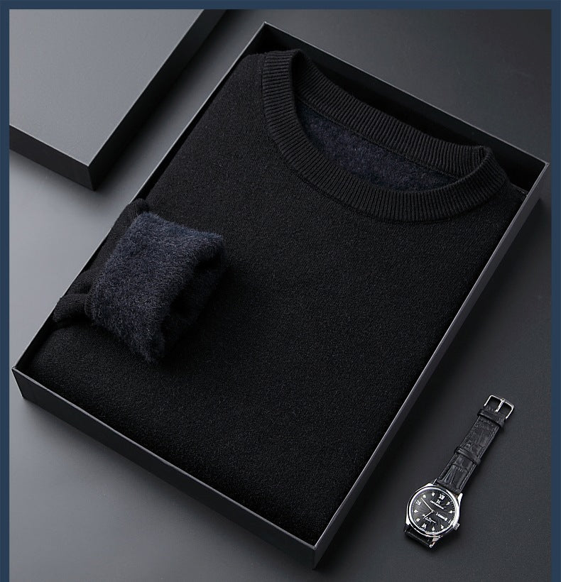 Oxel Wear - Men's Solid Color Thick Cashmere Sweater - High Quality