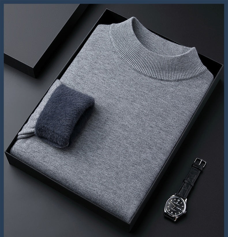 Oxel Wear - Men's Solid Color Thick Cashmere Sweater - High Quality