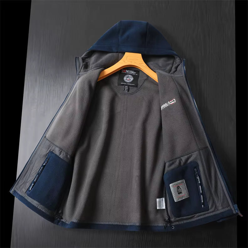 Nordwell™ Men’s Hooded Jacket – Embroidered Winter Hoodie Jacket