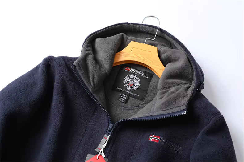 Nordwell™ Men’s Hooded Jacket – Embroidered Winter Hoodie Jacket