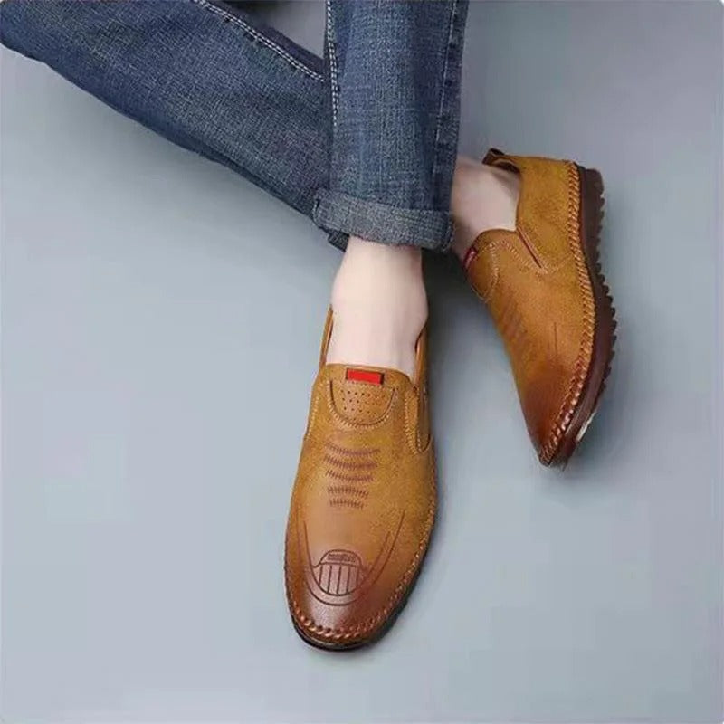 Oxel Wear - Leather Slip-On Moccasins for Men