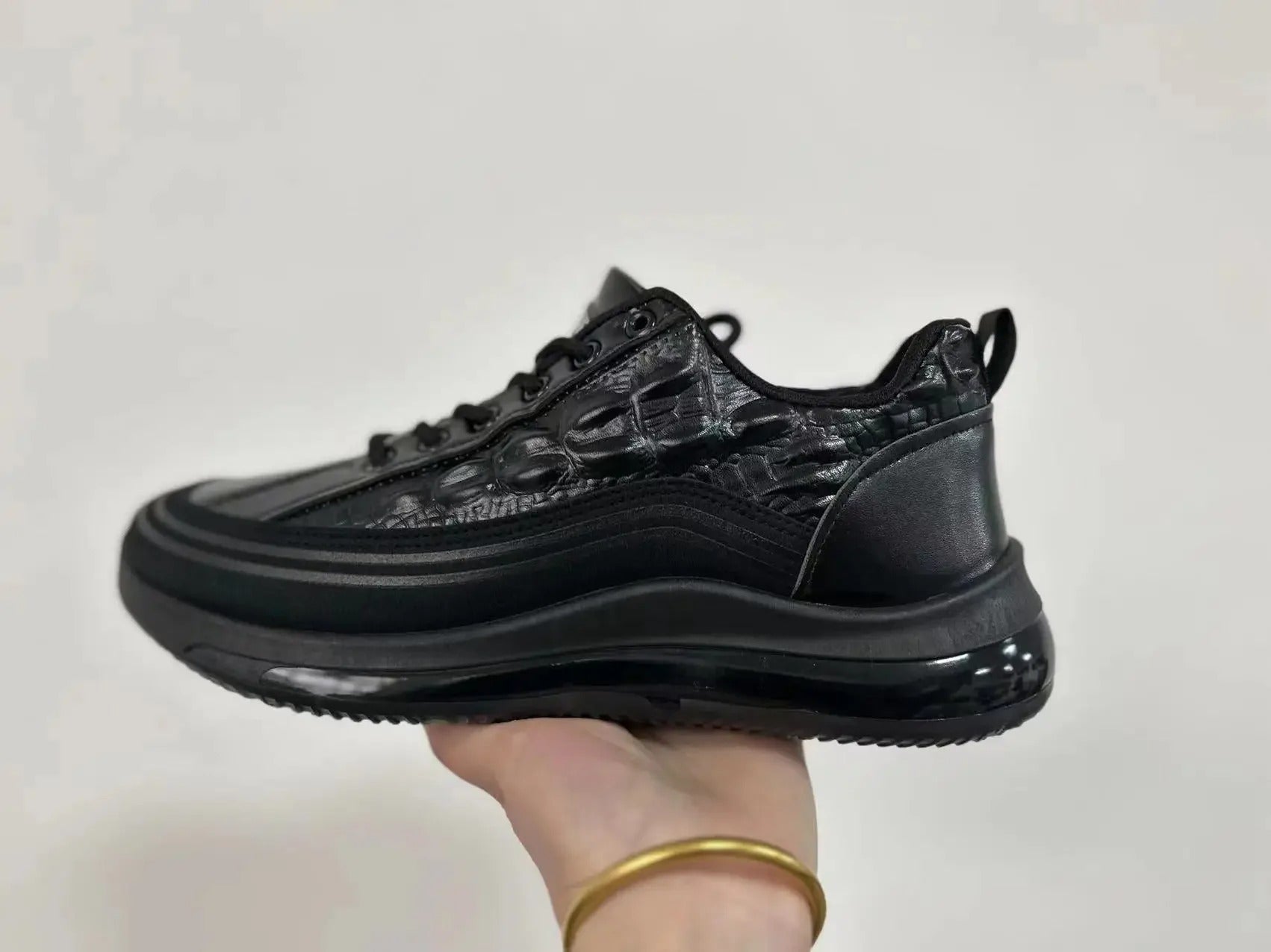 Oxel - Italian Crocodile Print Air Cushion Casual Shoes for Men
